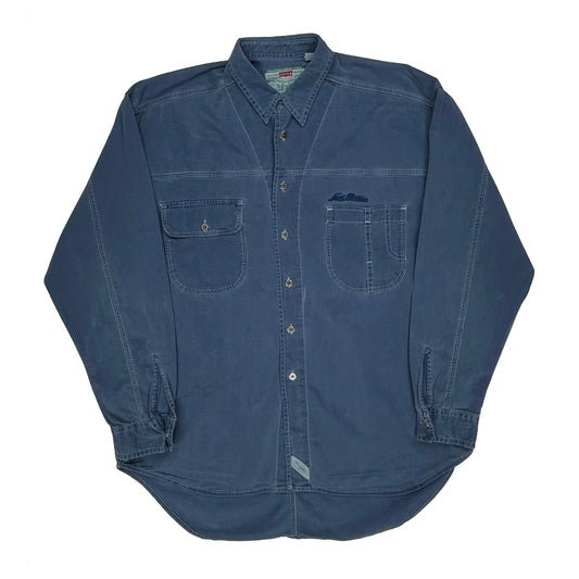 Vintage Levis Workwear Style Denim Shirt - Large Blue Cotton