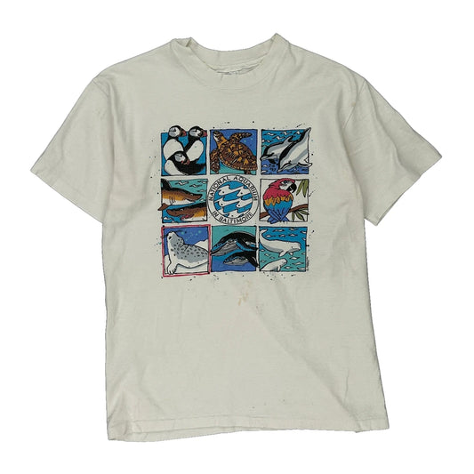 National Aquarium In Baltimore Hanes Single Stitch T-Shirt - Large White Cotton