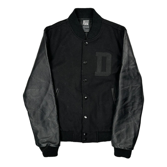 Vintage Reform Varsity Jacket - Small Black Leather