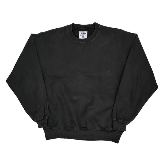 90S Blank Russell Athletic Sweatshirt - XL Black Cotton
