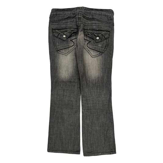 Division Boot Cut Jeans - 32W UK 10 Grey Denim