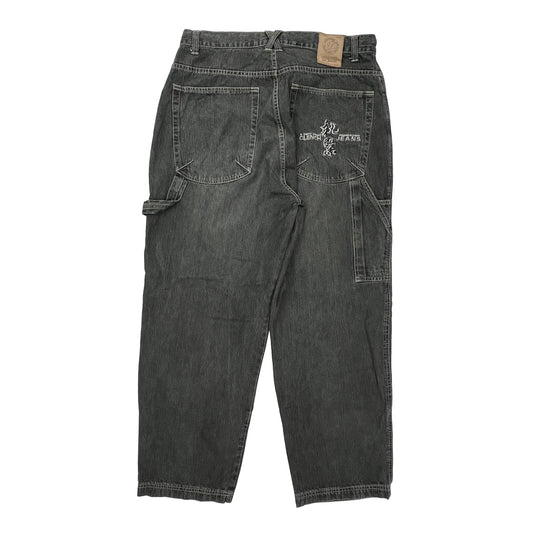 Clench Hip Hop Carpenter Jeans - 38W 32L Grey Cotton