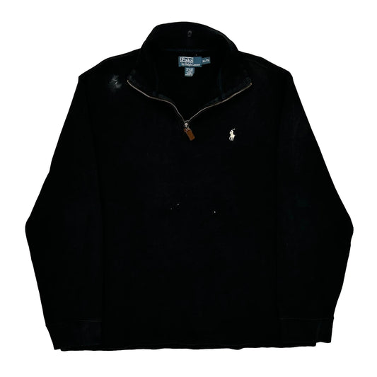 Polo By Ralph Lauren 1/4 Zip - XL Black Cotton