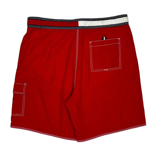 Vintage Tommy Hilfiger Swim Shorts - XL Red Nylon