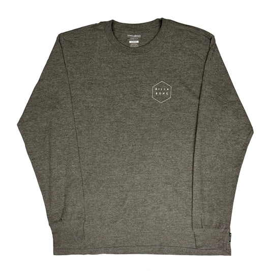 Vintage Billabong Graphic Long Sleeve T-Shirt - Large Grey Cotton Blend