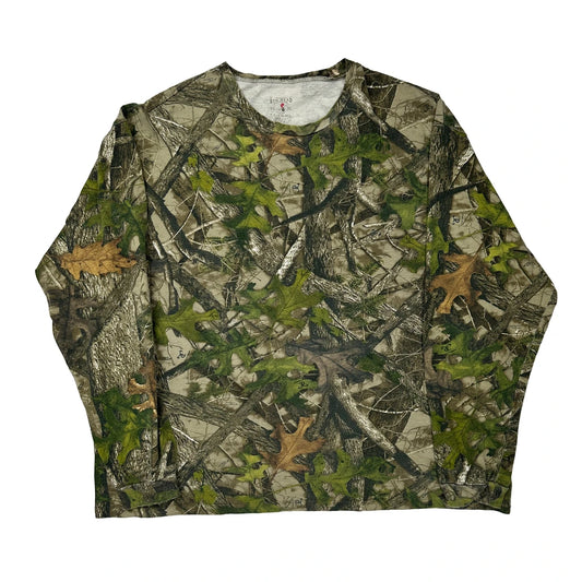 Red Head Camo Long Sleeve T-Shirt - 3XL Brown Cotton