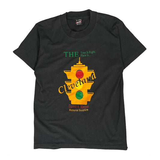 Vintage Garrett A. Morgan Memorial Sculpture Fruit Of The Loom Single Stitch T-Shirt - Medium Black Cotton Blend