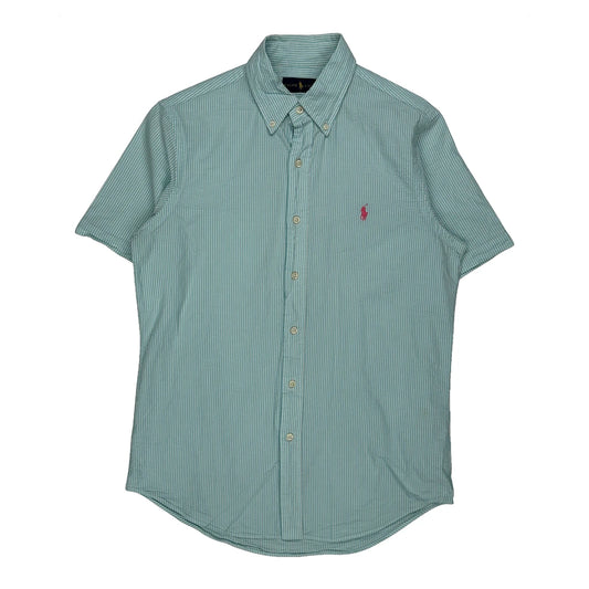 Ralph Lauren Striped Short Sleeve Shirt - Small Blue Cotton