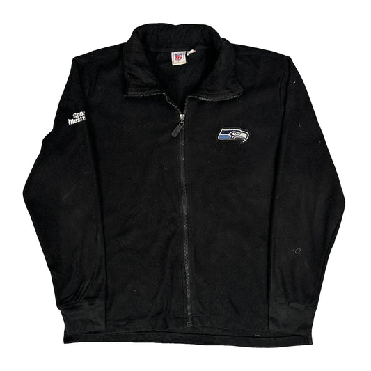 Vintage Seattle Seahawks Nfl Fleece Jacket - XL Black Polyester
