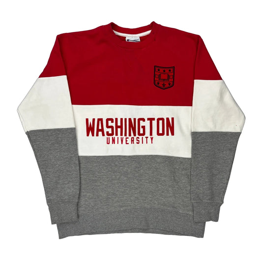 Champion College Sweatshirt - Large Grey Cotton