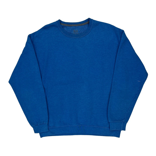 Fruit Of The Loom Sweatshirt - Large Blue Cotton