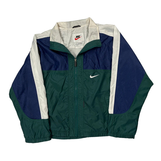 Vintage Nike Windbreaker - Large Green Polyester