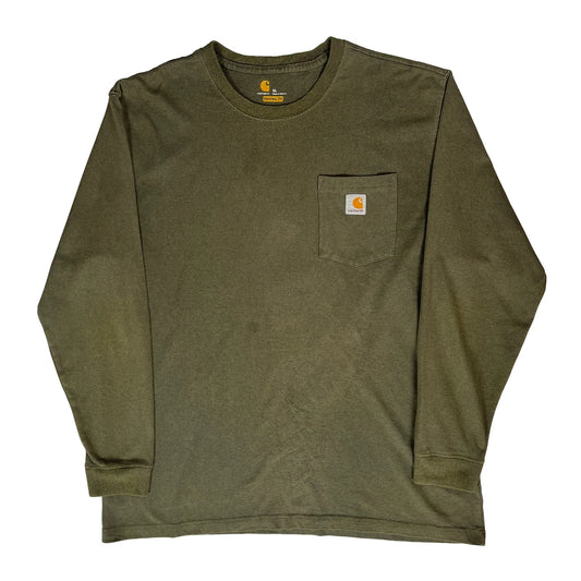 Carhartt Long Sleeve T-Shirt - XL Green Cotton