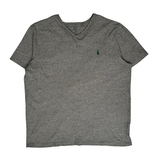Polo By Ralph Lauren V-Neck T-Shirt - XL Grey Cotton