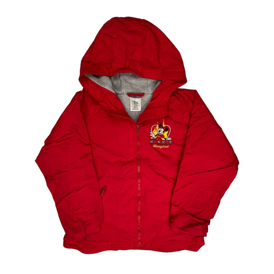 Age 8-10 Disney Cartoon Puffer - Large Red Nylon