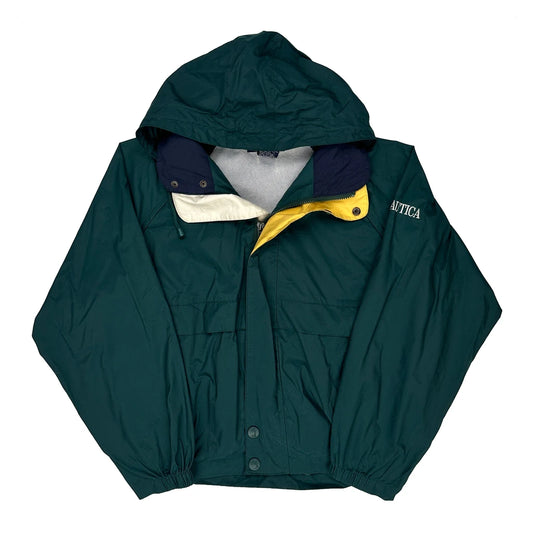 Vintage Nautica Windbreaker - Small Green Nylon