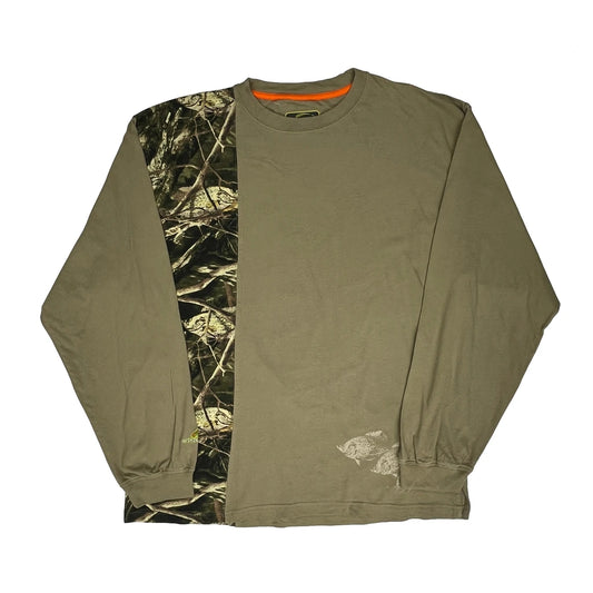 Unbranded Camo Long Sleeve T-Shirt - 2XL Khaki Cotton