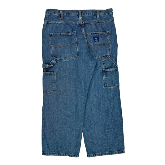 Rk Brand Cargo Carpenter Jeans - 34W 26L Blue Cotton