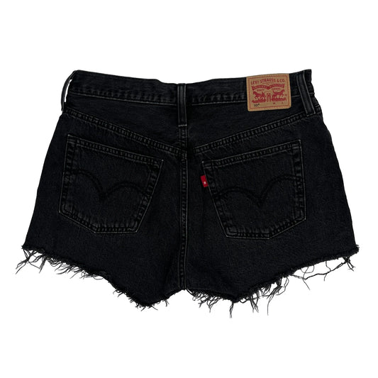 Levis Denim Shorts - 32W UK 12 Black Cotton