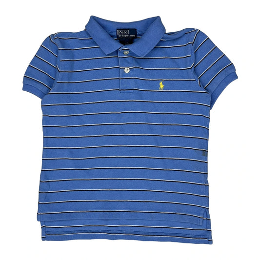 Vintage Age 5 Polo By Ralph Lauren Striped Polo Shirt - Small Blue Cotton
