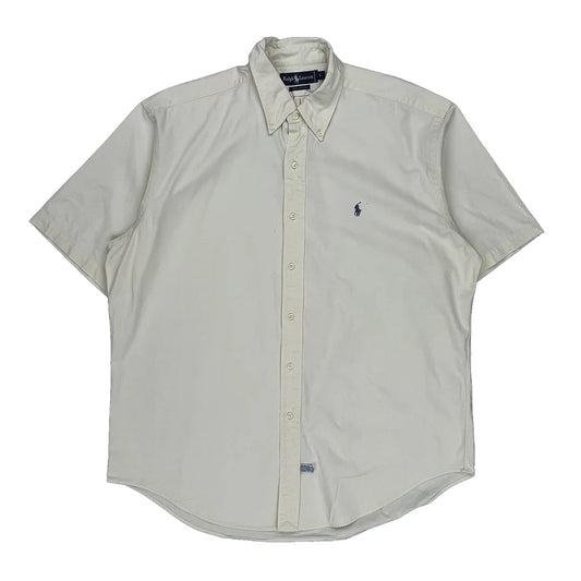 Ralph Lauren Short Sleeve Shirt - Large Cream Cotton