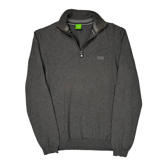 Hugo Boss 1/4 Zip - XL Grey Knitted