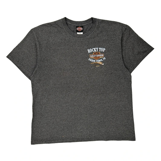 Harley Davidson Graphic T-Shirt - XL Grey Cotton
