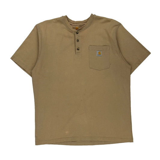 Carhartt T-Shirt - Large Beige Cotton