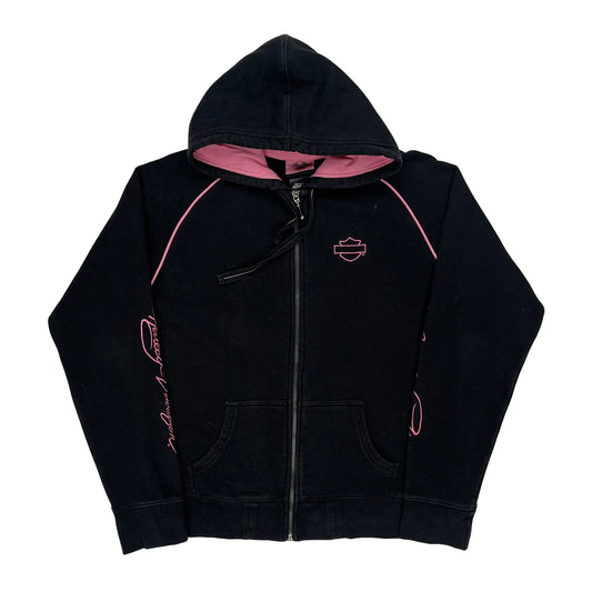 Motorcycle Harley Davidson Graphic Hoodie - XL Black Cotton Blend