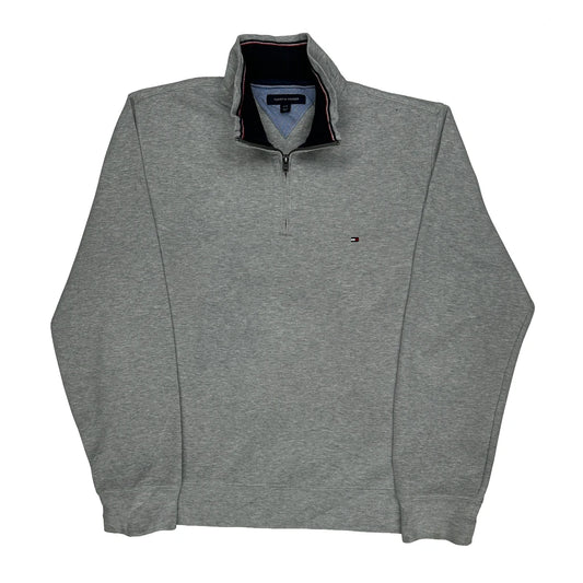 Tommy Hilfiger 1/4 Zip - Large Grey Cotton