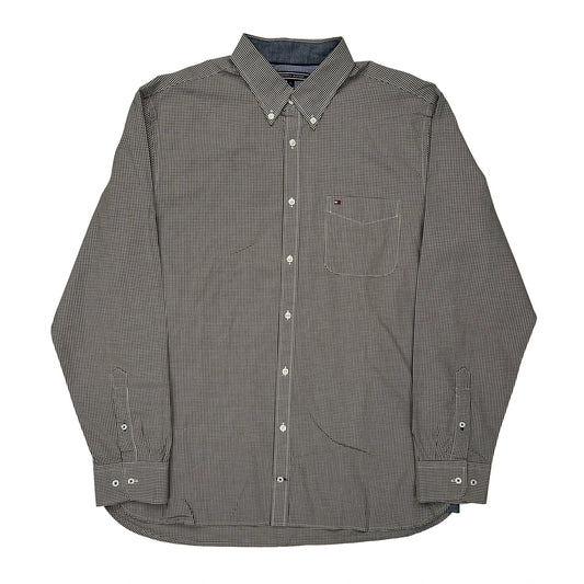 Tommy Hilfiger Checked Shirt - XL Brown Cotton