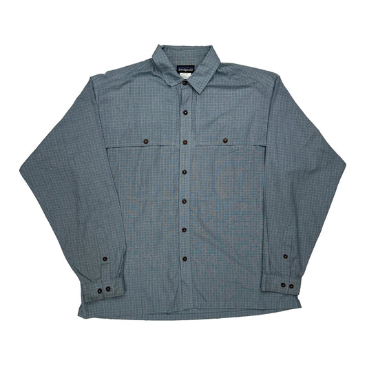 Vintage Patagonia Checked Shirt - Large Blue Cotton