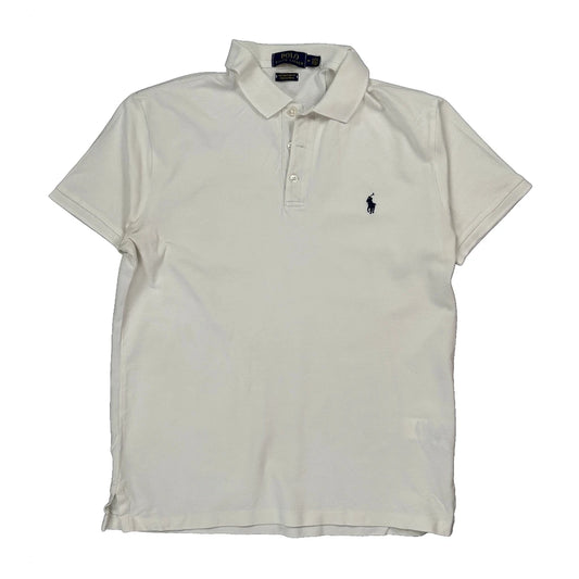 Polo By Ralph Lauren Slim Fit Polo Shirt - Medium White Cotton