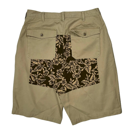 Tommy Hilfiger Floral Shorts - 32W 11L Beige Cotton