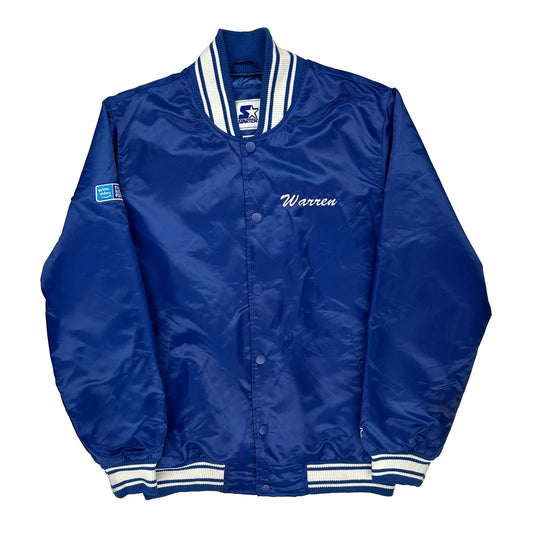 Warren Starter Baseball Jacket - Large Blue Polyester