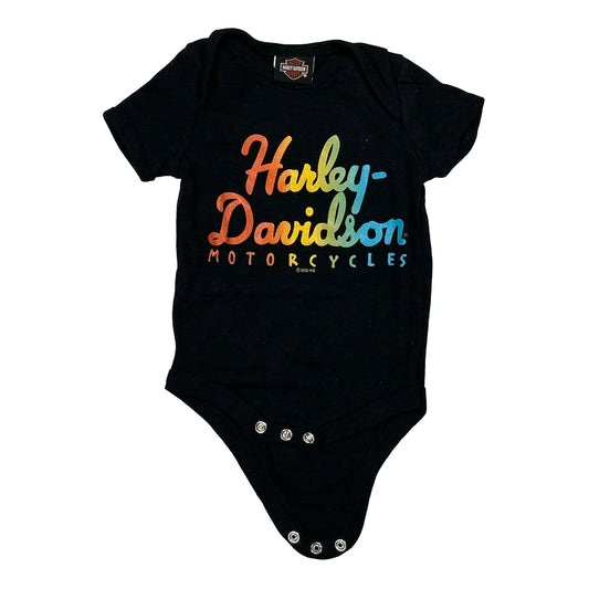 Age 3-6 Months Harley Davidson Graphic Overalls - 2XS Black Cotton
