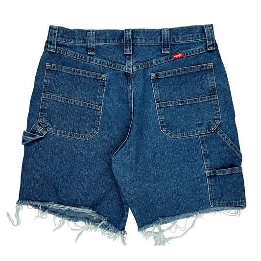Wrangler Carpenter Shorts - 32W 9L Blue Cotton Blend