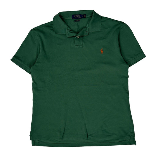 Vintage Polo By Ralph Lauren Slim Fit Polo Shirt - Large Green Cotton