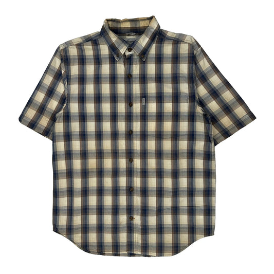 Carhartt Checked Short Sleeve Shirt - Medium Beige Cotton
