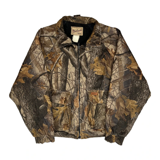 Vintage Woolrich Cropped Camo Bomber Jacket - Medium Camo Polyester