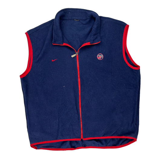 USa Olympics Nike Fleece Gilet - 3XL Blue Polyester