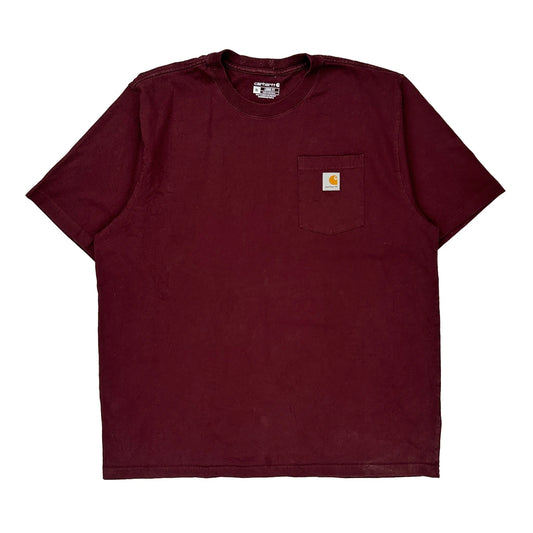 Carhartt T-Shirt - XL Burgundy Cotton