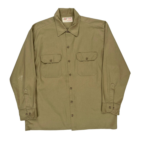 Dickies Shirt - Large Khaki Cotton