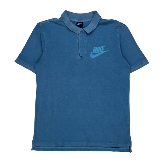 Nike Polo Shirt - Medium Blue Cotton