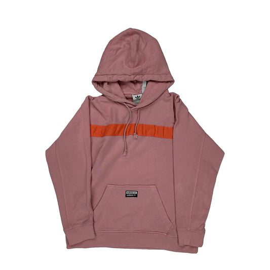Trefoil Logo Adidas Graphic Hoodie - Small Orange Cotton