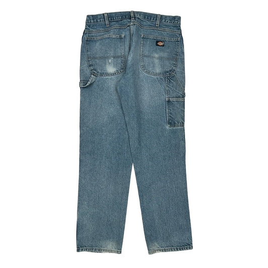 Dickies Double Knee Carpenter Jeans - 36W 30L Light Wash Cotton