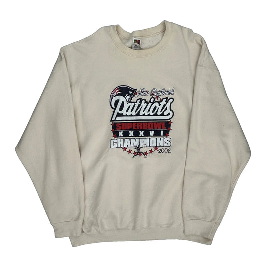 New England Patriots Fruit Of The Loom Nfl Sweatshirt - 2XL Cream Cotton