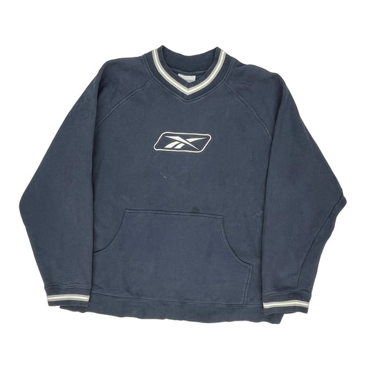 Reebok Sweatshirt - Medium Navy Cotton