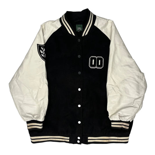 Wild Fable Varsity Jacket - 2XL Black & White Polyester