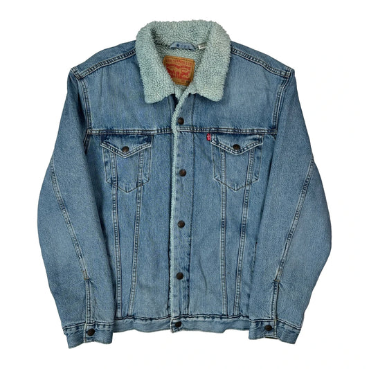 Vintage Levis Sherpa Lined Denim Jacket - 2XL Blue Denim